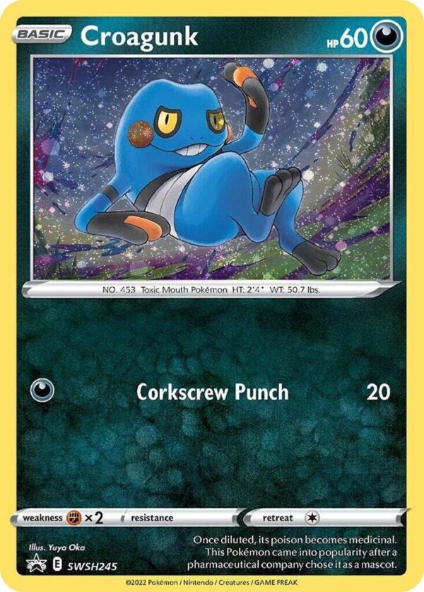 Croagunk SWSH245 (Cosmos Holo) Holofoil SWSH: Sword & Shield Promo Cards Croagunk SWSH245 (Cosmos Holo) Holofoil SWSH: Sword & Shield Promo Cards