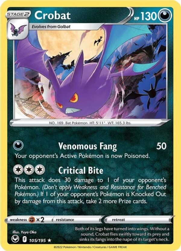 Crobat 105/195 Holofoil SWSH12: Silver Tempest Crobat 105/195 Holofoil SWSH12: Silver Tempest