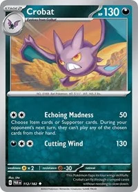 Crobat | 112/182 | Reverse Holofoil | SV04: Paradox Rift Crobat | 112/182 | Reverse Holofoil | SV04: Paradox Rift