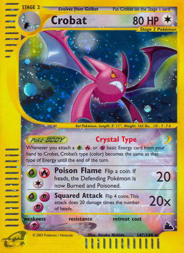 Crobat (147) 147/144 Reverse Holofoil Skyridge Crobat (147) 147/144 Reverse Holofoil Skyridge