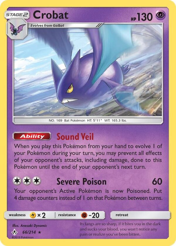Crobat 66/214 Holofoil SM – Unbroken Bonds Crobat 66/214 Holofoil SM – Unbroken Bonds
