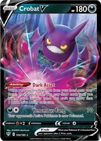 Crobat V | 104/189 | Holofoil | SWSH03: Darkness Ablaze Crobat V | 104/189 | Holofoil | SWSH03: Darkness Ablaze