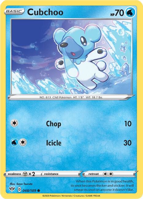 Cubchoo 048/189 Normal SWSH03: Darkness Ablaze Cubchoo 048/189 Normal SWSH03: Darkness Ablaze