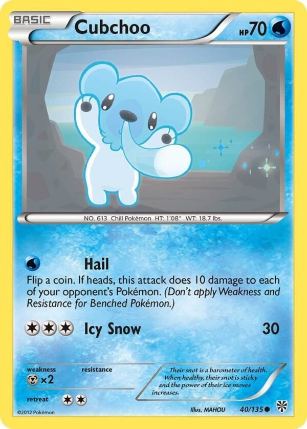 Cubchoo 40/135 Reverse Holofoil Plasma Storm Cubchoo 40/135 Reverse Holofoil Plasma Storm