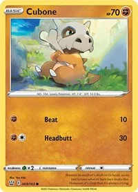 Cubone | 069/163 | Reverse Holofoil | SWSH05: Battle Styles Cubone | 069/163 | Reverse Holofoil | SWSH05: Battle Styles