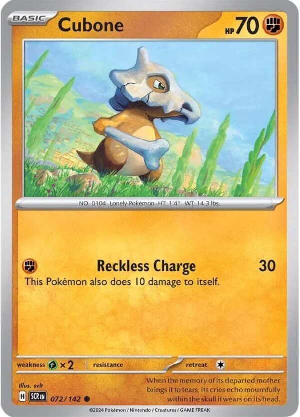 Cubone 072/142 Normal SV07: Stellar Crown Cubone 072/142 Normal SV07: Stellar Crown