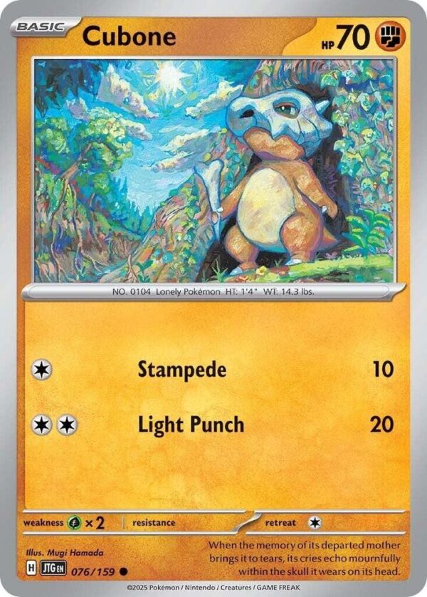 Cubone 076/159 Reverse Holofoil SV09: Journey Together Cubone 076/159 Reverse Holofoil SV09: Journey Together