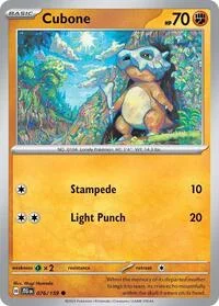 Cubone | 076/159 | Reverse Holofoil | SV09: Journey Together Cubone | 076/159 | Reverse Holofoil | SV09: Journey Together