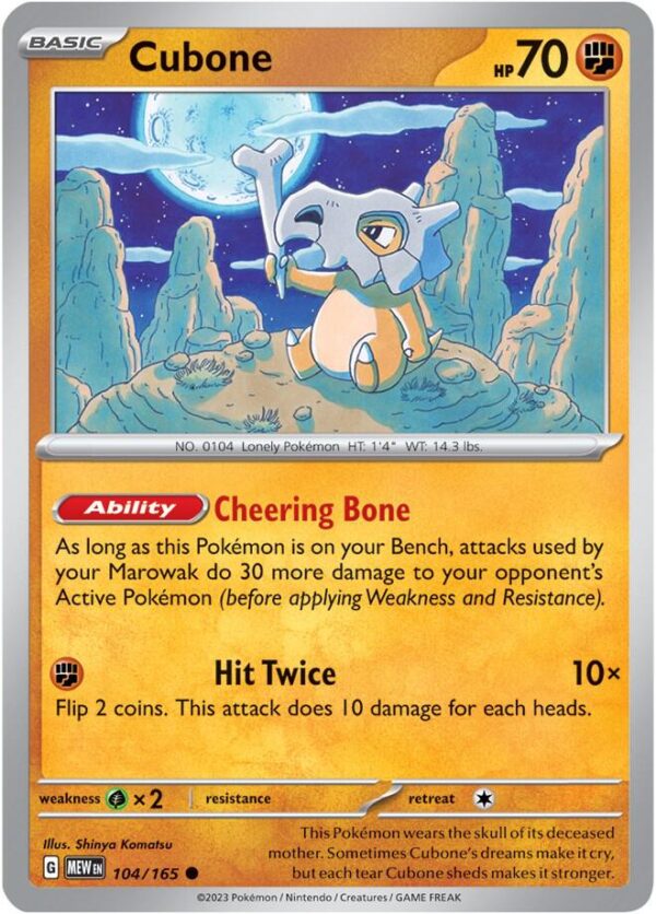 Cubone 104/165 Normal SV: Scarlet & Violet 151 Cubone 104/165 Normal SV: Scarlet & Violet 151