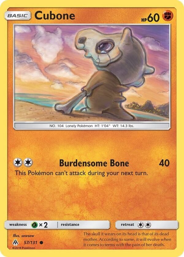 Cubone 57/131 Reverse Holofoil SM – Forbidden Light Cubone 57/131 Reverse Holofoil SM – Forbidden Light