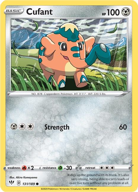 Cufant 131/189 Normal SWSH03: Darkness Ablaze