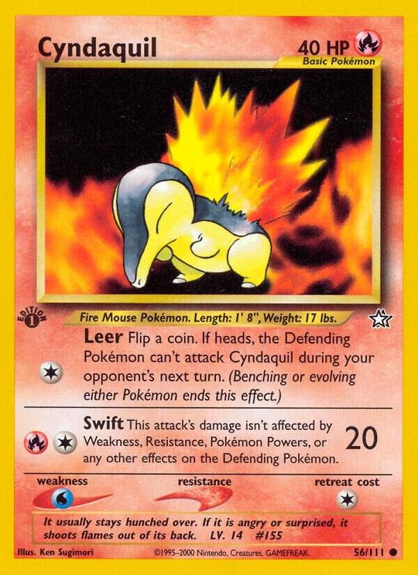 Cyndaquil (56) 056/111 Unlimited Neo Genesis Cyndaquil (56) 056/111 Unlimited Neo Genesis
