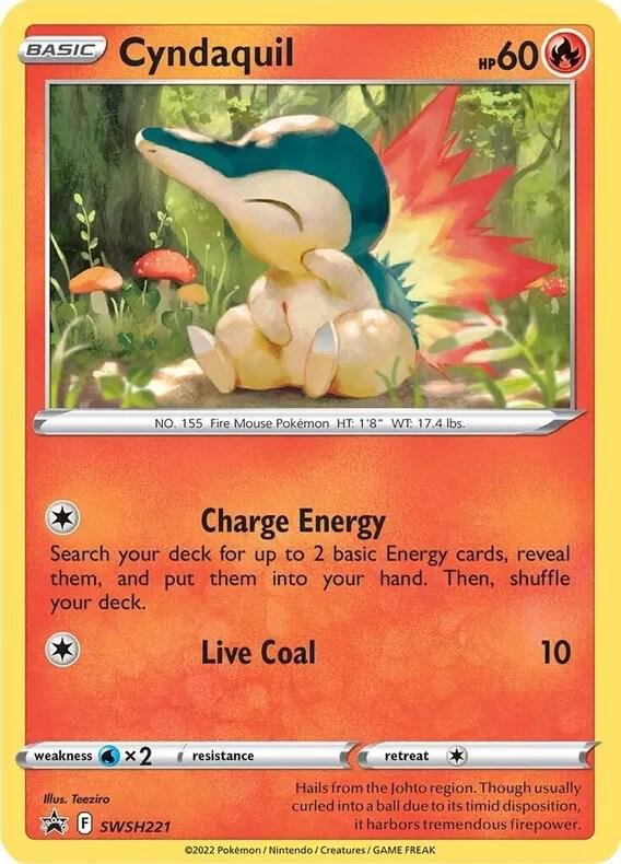 Cyndaquil SWSH221 (Cosmos Holo) Holofoil SWSH: Sword & Shield Promo Cards Cyndaquil SWSH221 (Cosmos Holo) Holofoil SWSH: Sword & Shield Promo Cards