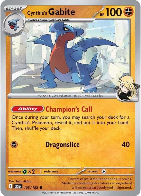 Cynthia’s Gabite 103/182 Reverse Holofoil SV10: Destined Rivals