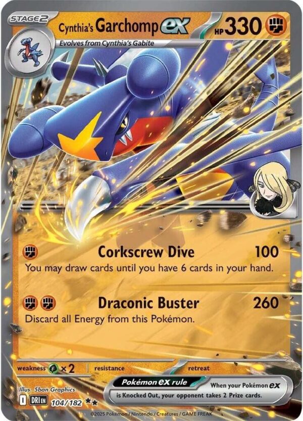 Cynthia’s Garchomp ex 104/182 Holofoil SV10: Destined Rivals