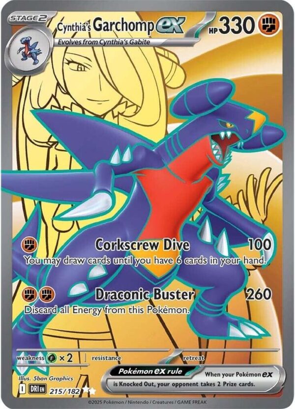 Cynthia’s Garchomp ex 215/182 Holofoil SV10: Destined Rivals Cynthia’s Garchomp ex 215/182 Holofoil SV10: Destined Rivals