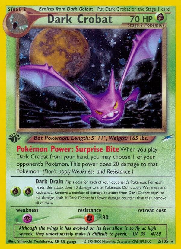 Dark Crobat 002/105 Unlimited Holofoil Neo Destiny Dark Crobat 002/105 Unlimited Holofoil Neo Destiny