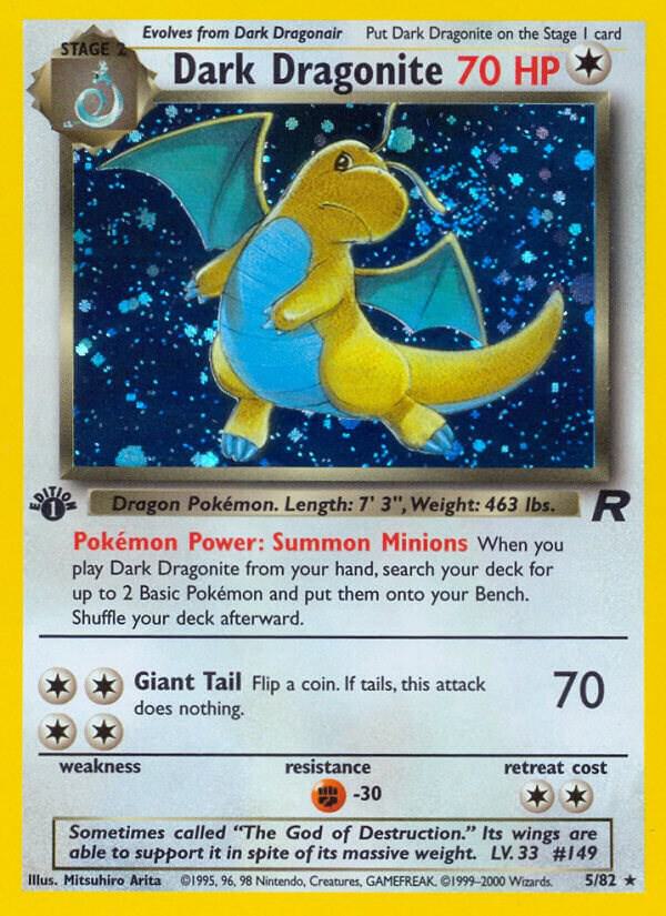 Dark Dragonite (5) 05/82 1st Edition Holofoil Team Rocket Dark Dragonite (5) 05/82 1st Edition Holofoil Team Rocket