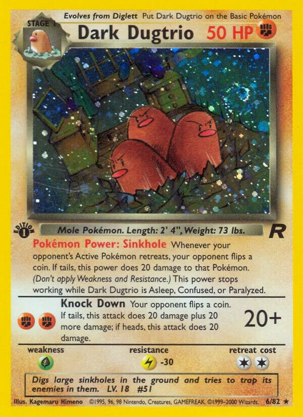 Dark Dugtrio (6) 06/82 Unlimited Holofoil Team Rocket