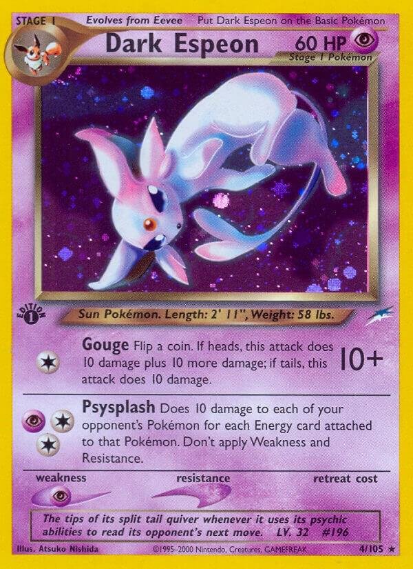 Dark Espeon 004/105 1st Edition Holofoil Neo Destiny Dark Espeon 004/105 1st Edition Holofoil Neo Destiny