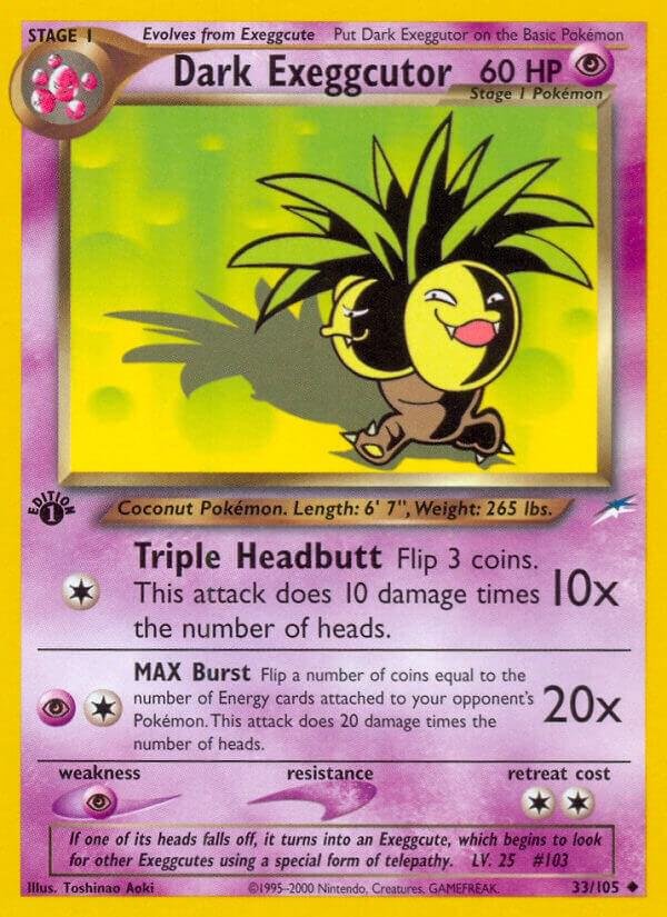 Dark Exeggcutor 033/105 1st Edition Neo Destiny
