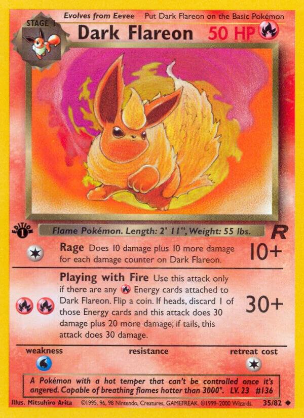 Dark Flareon 35/82 1st Edition Team Rocket