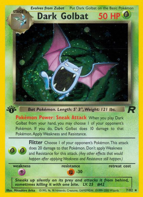 Dark Golbat (7) 07/82 Unlimited Holofoil Team Rocket