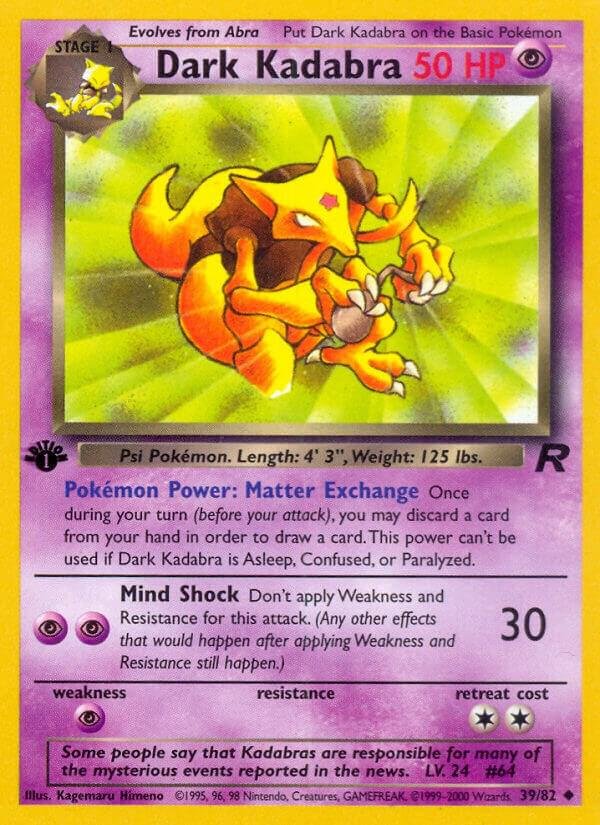 Dark Kadabra 39/82 Unlimited Team Rocket Dark Kadabra 39/82 Unlimited Team Rocket