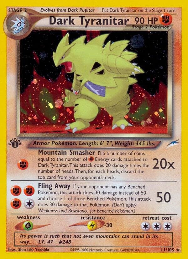 Dark Tyranitar 011/105 1st Edition Holofoil Neo Destiny