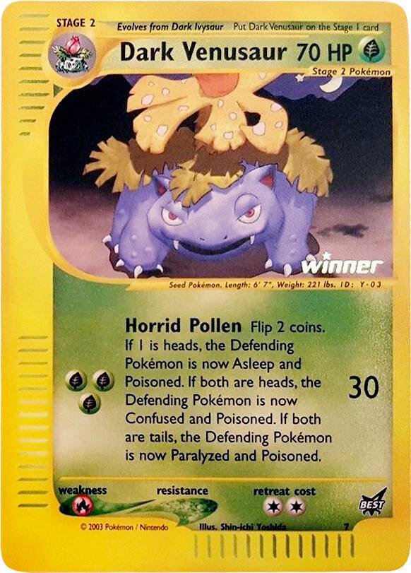 Dark Venusaur 7 [Winner] 007/009 Normal Best of Promos