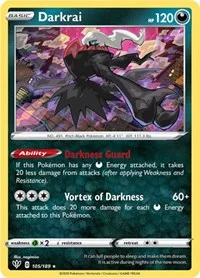 Darkrai | 105/189 | Reverse Holofoil | SWSH03: Darkness Ablaze