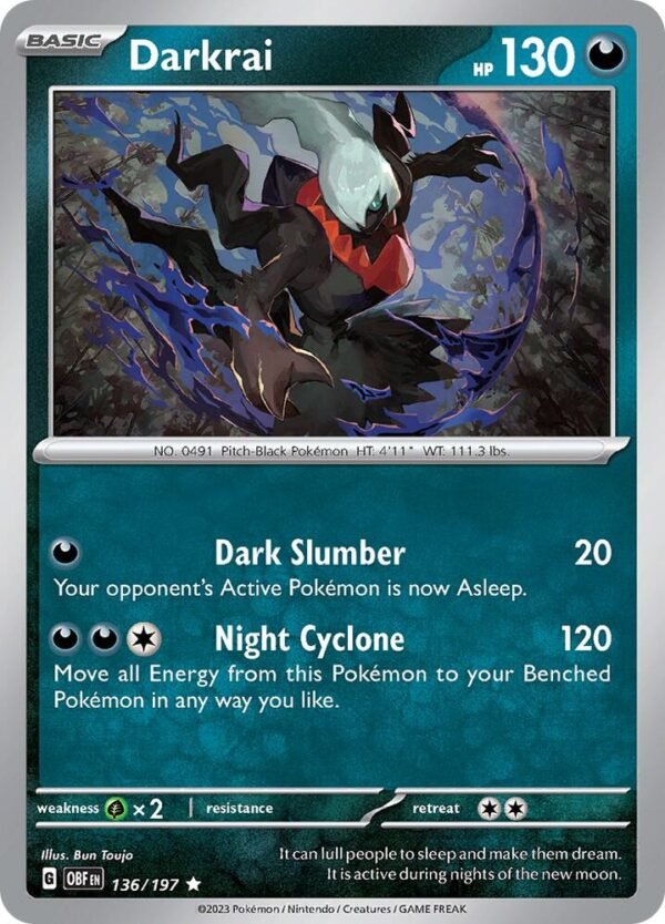 Darkrai 136/197 Holofoil SV03: Obsidian Flames Darkrai 136/197 Holofoil SV03: Obsidian Flames