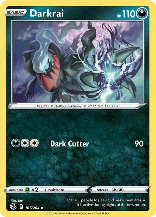 Darkrai 167/264 Reverse Holofoil SWSH08: Fusion Strike Darkrai 167/264 Reverse Holofoil SWSH08: Fusion Strike