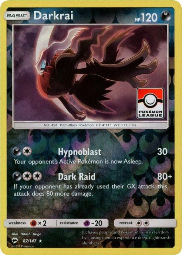 Darkrai 87/147 (Pokemon League) 087/147 Reverse Holofoil League & Championship Cards