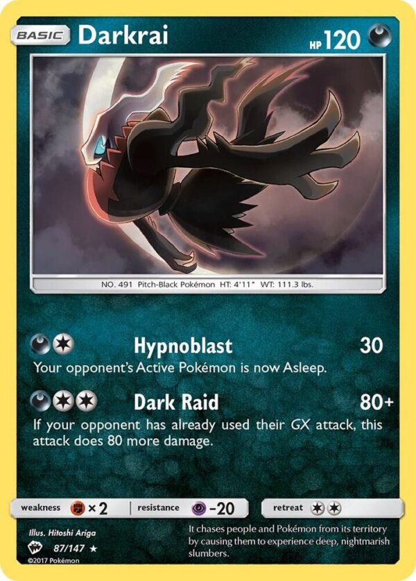 Darkrai 87/147 Reverse Holofoil SM – Burning Shadows