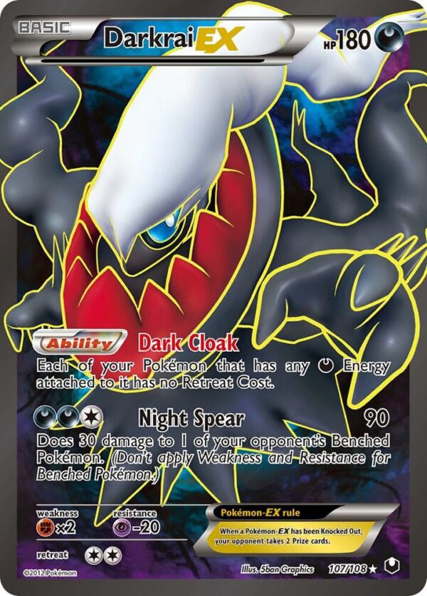Darkrai EX (107 Full Art) 107/108 Holofoil Dark Explorers Darkrai EX (107 Full Art) 107/108 Holofoil Dark Explorers