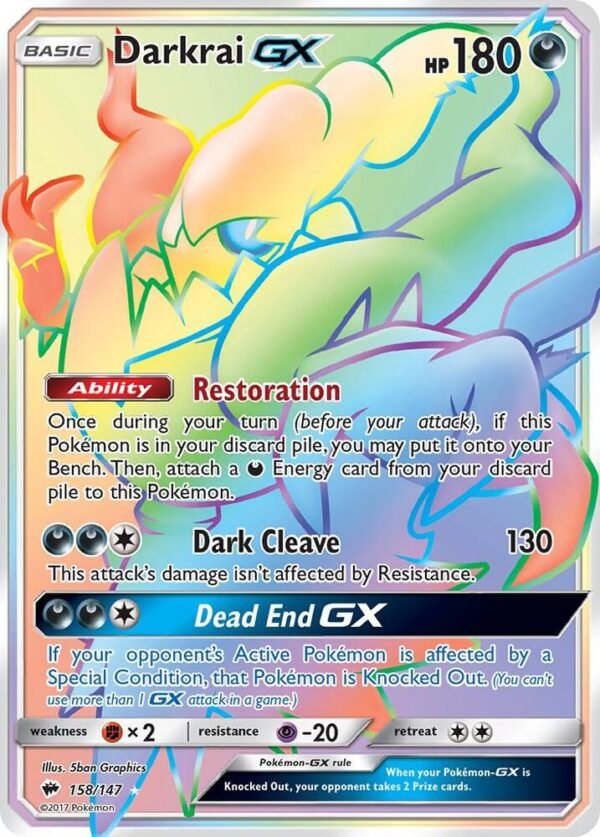 Darkrai GX (Secret) 158/147 Holofoil SM – Burning Shadows