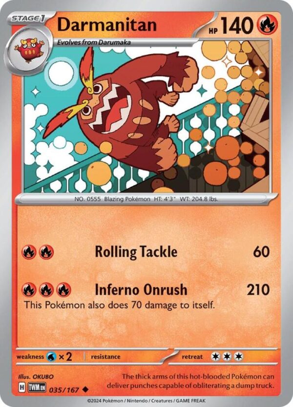 Darmanitan 035/167 Reverse Holofoil SV06: Twilight Masquerade