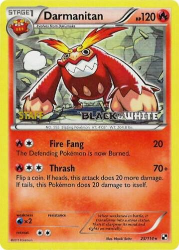 Darmanitan 25/114 (Prerelease) [Staff] Holofoil Black and White Promos