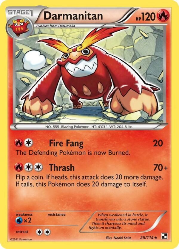 Darmanitan 25/114 Reverse Holofoil Black and White