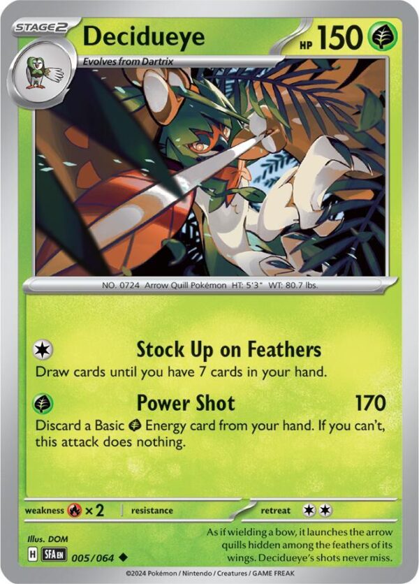 Decidueye 005/064 Normal SV: Shrouded Fable Decidueye 005/064 Normal SV: Shrouded Fable