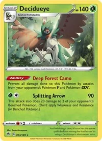 Decidueye | 013/189 | Reverse Holofoil | SWSH03: Darkness Ablaze