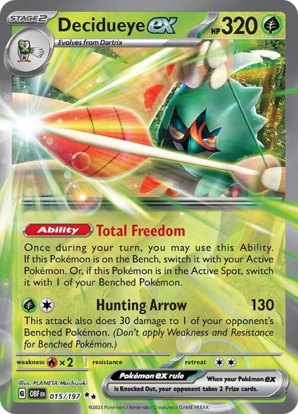 Decidueye ex 015/197 Holofoil SV03: Obsidian Flames Decidueye ex 015/197 Holofoil SV03: Obsidian Flames