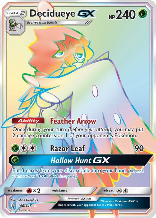 Decidueye GX (Secret) 146/145 Holofoil SM – Guardians Rising
