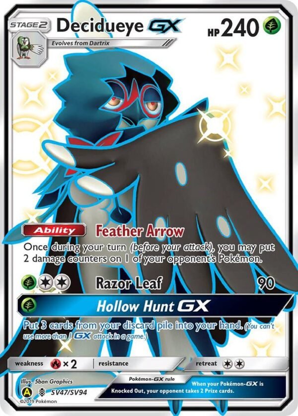 Decidueye GX SV47/SV94 Holofoil Hidden Fates: Shiny Vault Decidueye GX SV47/SV94 Holofoil Hidden Fates: Shiny Vault