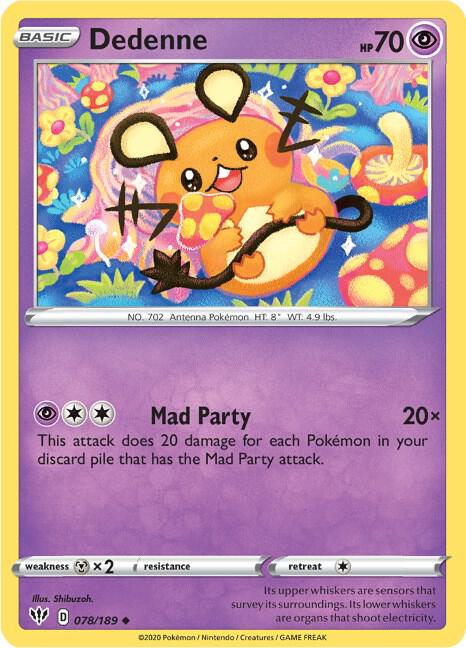 Dedenne 078/189 Normal SWSH03: Darkness Ablaze