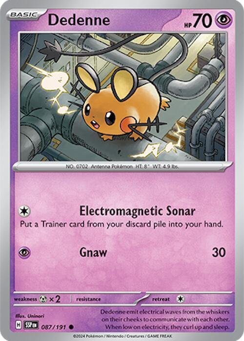 Dedenne 087/191 Reverse Holofoil SV08: Surging Sparks Dedenne 087/191 Reverse Holofoil SV08: Surging Sparks