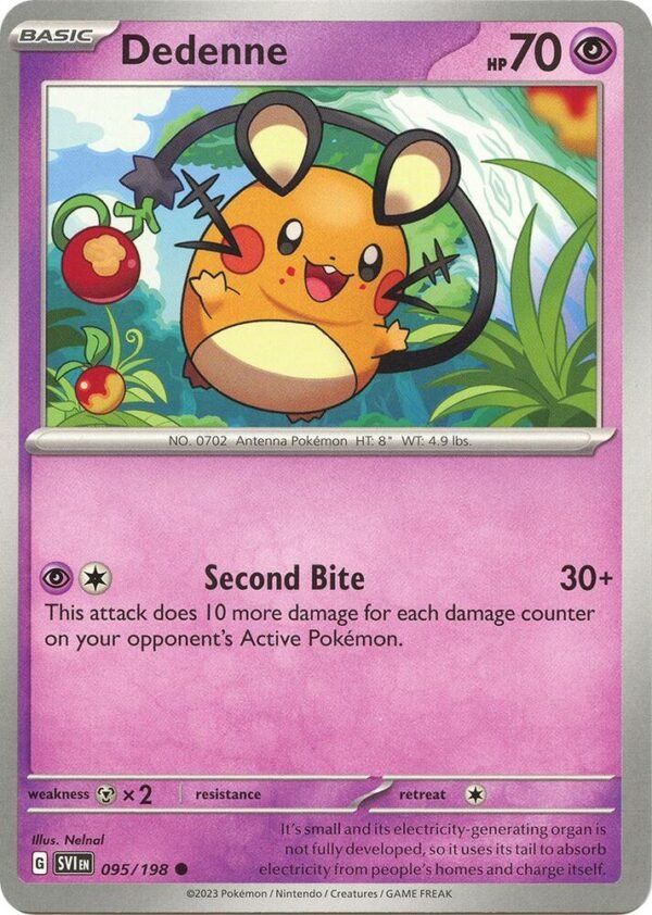 Dedenne 095/198 Reverse Holofoil SV01: Scarlet & Violet Base Set Dedenne 095/198 Reverse Holofoil SV01: Scarlet & Violet Base Set