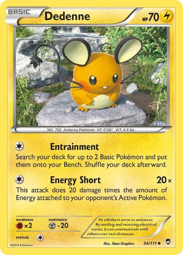 Dedenne 34/111 Reverse Holofoil XY – Furious Fists Dedenne 34/111 Reverse Holofoil XY – Furious Fists