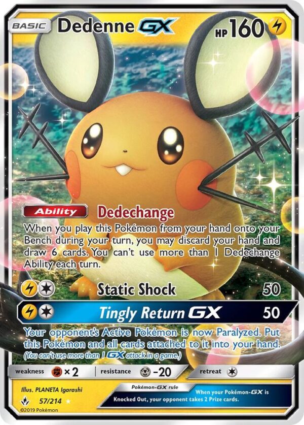 Dedenne GX 57/214 Holofoil SM – Unbroken Bonds Dedenne GX 57/214 Holofoil SM – Unbroken Bonds